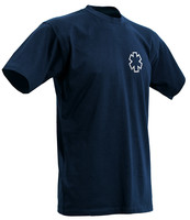 T-shirt ambulancier bleu marine avec croix d'ambulance.